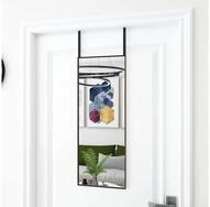 vidaXL Wandspiegel vidaXL T&uuml;rspiegel Schwarz 30x80 cm Glas und Aluminium