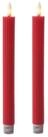 MARELIDA LED-Kerze LED Stabkerzen gerillt Tafelkerzen Dinner Spitzkerzen 25cm rot
