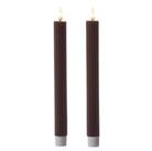 MARELIDA LED-Kerze LED Stabkerzen gerillt Tafelkerzen Dinner Spitzkerzen 25cm braun