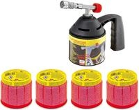 Rothenberger L&ouml;tlampe Rothenberger L&ouml;tlampen-Set Gas inkl. 4 Kartuschen