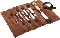 Stechbeitel KIRSCHEN Stechbeitelsatz in Ledertasche 8-tlg. mit Wei&szlig;buchenheft