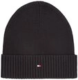 Tommy Hilfiger Strickm&uuml;tze TH FLAG PIMA COTTON BEANIE Beanie mit Logostickerei, mit