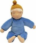 K&auml;the Kruse Babypuppe Waldorf Spielpuppe Dolly NANA Blau 35 cm