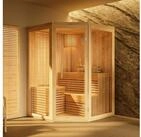 FinnTherm Sauna Innensauna Ylva, BxTxH: 141 x 141 x 213 cm, 72 mm, in Naturbelassen