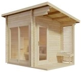 FinnTherm Saunahaus Lizzy S, BxTxH: 330 x 251 x 262 cm, 40 mm, in Naturbelassen Inkl.