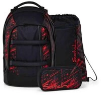 Satch Schulrucksack Pack Midnight Edition (3tlg., inkl. Schlamperbox und Sportbeutel)