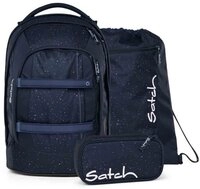 Satch Schulrucksack Pack Midnight Edition (3tlg., inkl. Schlamperbox und Sportbeutel)