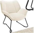 tectake Esszimmerstuhl Polstersessel, mit Boucl&eacute;-Bezug, 73 x 72 x 81 cm