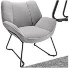 tectake Esszimmerstuhl Polstersessel, mit Boucl&eacute;-Bezug, 73 x 72 x 81 cm