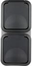 REV Aufputz-Steckdose REV Feuchtraum-Steckdose, 2-fach, AquaStorm, AP, grau,