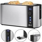 Balter Toaster TS-04-LCD Edehlstahl Silber, Langschlitz, f&uuml;r 4 Scheiben, 1500...