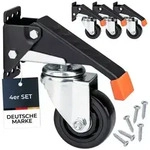 HMF Schwerlastrolle 6750 Transportrollen absenkbar f&uuml;r Werkbank, (4 St&uuml;ck,...