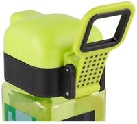 Minecraft Trinkflasche eckig 550 ml Wasserflasche mit Sicherheitsverschluss und
