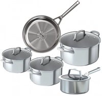 NINJA Pfannen-Set C65000DE ZEROSTICK Topf-Pfannenset 5-teilig Edelstahl