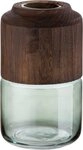 Casablanca by Gilde Tischvase Colletta, aus Glas, mit abnehmbarem Holzelement