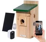 dobar Vogelhaus Nistkasten EAZY Flachdach inkl. WiFi Kamera und Solar-Panel, Gr&uuml;n