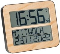 TFA Dostmann Funkwanduhr TimeLine Max TFA 60.4512 digitale Wanduhr in Holz-Optik