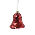 MARELIDA Christbaumschmuck Weihnachtsbaumschmuck Glocke im Discokugel Look H: 8cm rot