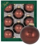 Krebs Glas Lauscha Christbaumschmuck Glaskugel Set - Mocca - 8 St&uuml;ck je 7cm,...