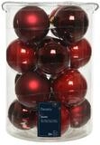 Kaemingk Weihnachtsbaumkugel, Weihnachtskugeln Glas 8cm 16 St&uuml;ck - Weihnachtsrot /