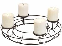 Spetebo Adventskranz Adventskranz aus Metall in schwarz - &Oslash; 38 cm, Tisch