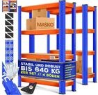 MASKO Schwerlastregal, 2er-Set Lagerregal aus Metall mit verstellbaren Ablagen