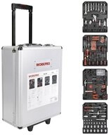 WorkPro Werkzeugset Trolley-Koffer best&uuml;ckt WP1050, im Koffer, mit Rollen