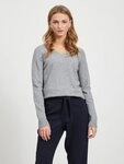 Vila V-Ausschnitt-Pullover VIRIL V-NECK L/S KNIT TOP - NOOS Materialmix,...