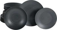 CreaTable Teller-Set Lava Stone Black, Teller Set 18-tlg (18-tlg), 6 Personen,