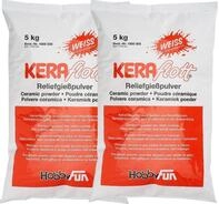 HobbyFun Modelliermasse Gie&szlig;masse KERAflott 2 x 5 kg wei&szlig; (2 St&uuml;ck), Keramik,