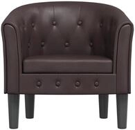 vidaXL Sessel Clubsessel Braun Kunstleder