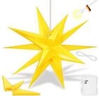 KESSER Weihnachtsfigur, Leuchtstern 3D, LED Weihnachtsstern mit Timer Innen u....
