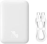 Baseus Magnetic Mini Air 6000mAh 20W Powerbank + USB-C Kabel, Wei&szlig; Powerbank