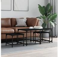 vidaXL Couchtisch vidaXL Satztische 3 Stk. Schwarz Holzwerkstoff