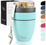 Milu M&uuml;slibox M&uuml;slibecher To Go Edelstahl 400 ml, isoliert, auslaufsicher,