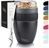 Milu M&uuml;slibox M&uuml;slibecher To Go Edelstahl 400 ml, isoliert, auslaufsicher,
