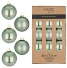 MAGIC by Inge Weihnachtsbaumkugel, Weihnachtskugeln Glas 6cm 30 St&uuml;ck - Mild Sage