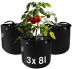 honju Pflanzk&uuml;bel Stofftopf (8 Liter, 3er Set), [Atmungsaktive Stofft&ouml;pfe, Outdoor