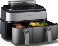 Philips Hei&szlig;luftfritteuse NA555/00 Steam Airfryer 5000 Series Dual Basket, 9L