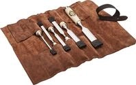 Stechbeitel KIRSCHEN Stechbeitelsatz in Ledertasche 6-tlg. mit Wei&szlig;buchenheft