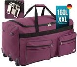 monzana Reisetasche, mit Rollen 160L Trolley Teleskopgriff Violett Gro&szlig; XXL