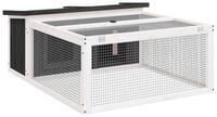 vidaXL Kleintierstall, Kaninchenstall Grau 117,5x97x47,5 cm Massivholz Kiefer