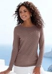Vivance Langarmshirt mit modischem Ajour-Muster aus weichem Baumwollstrick