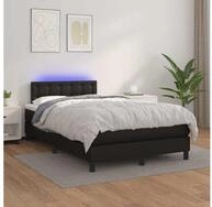 vidaXL Bettgestell vidaXL Boxspringbett mit Matratze & LED Schwarz 120x200 cm