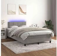 vidaXL Bettgestell vidaXL Boxspringbett mit Matratze & LED Hellgrau 120x200 cm...
