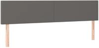 vidaXL Bett LED Kopfteil Grau 180x5x78/88 cm Kunstleder (1-tlg)