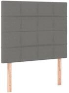 vidaXL Bett LED Kopfteil Dunkelgrau 90x5x118/128 cm Stoff (1-tlg)