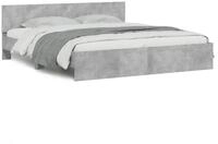 vidaXL Bettgestell, Bettrahmen mit Kopfteil Betongrau 200x200 cm