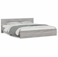 vidaXL Bettgestell, Bettrahmen mit Kopfteil Grau Sonoma 200x200 cm