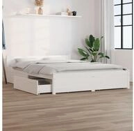 vidaXL Bett, Bett mit Schubladen Wei&szlig; 160x200cm